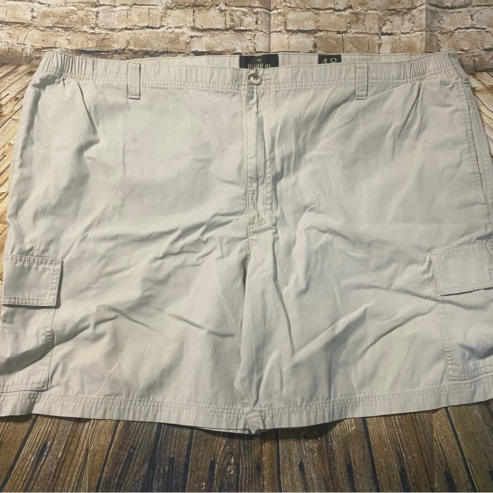Redhead Beige Khaki Cotton Stretch Waist Cargo Shorts